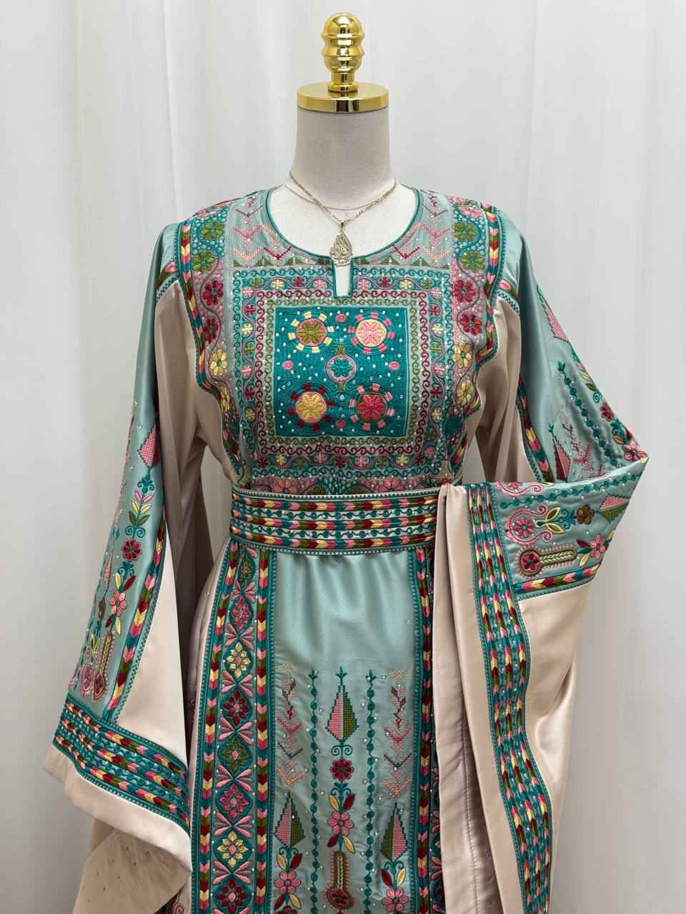 Zayna Satin Embroidered Thobe