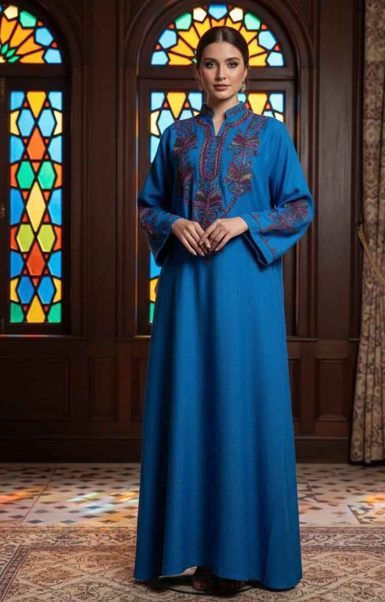 Layali Premium Embroidered Linen Jalabiya