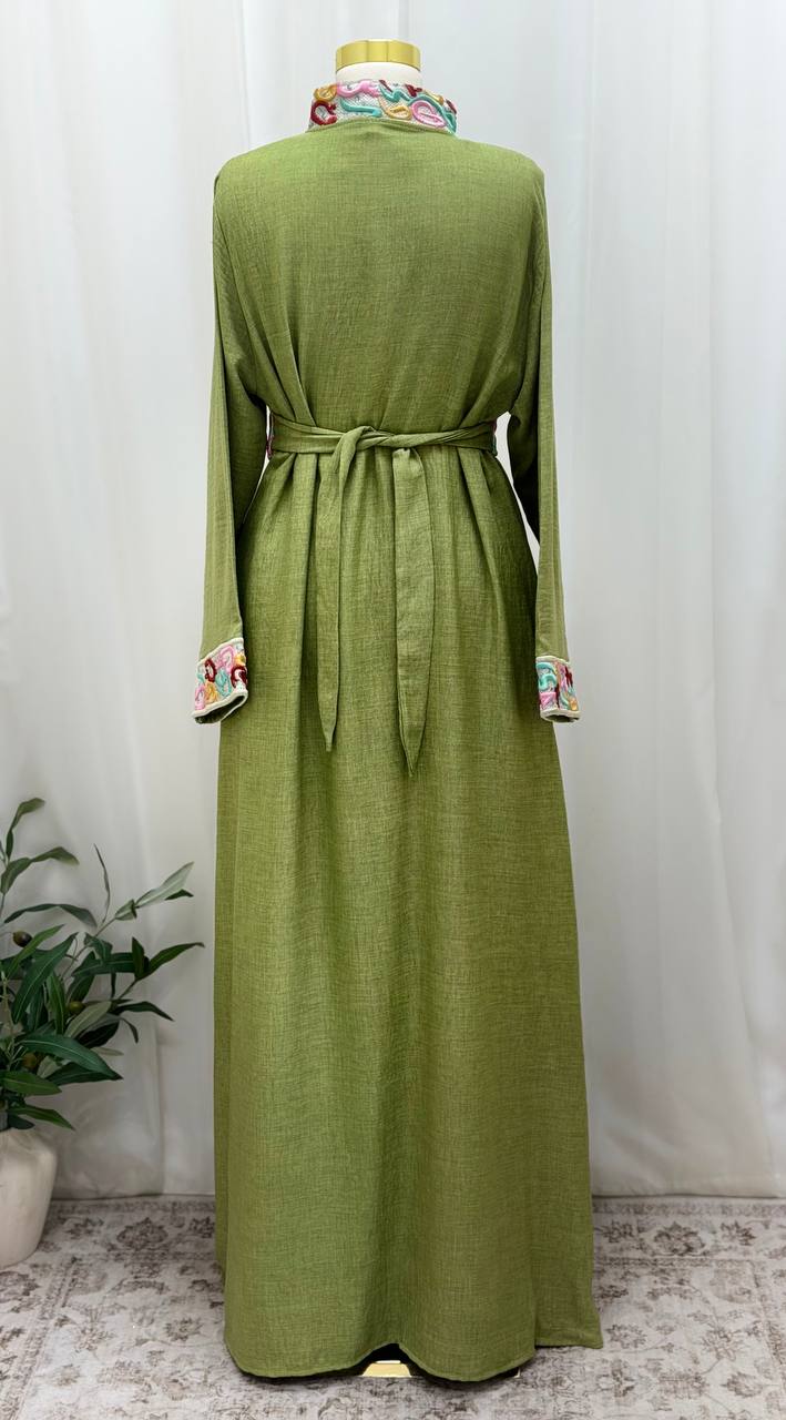 Arabic Whisper Linen Abaya Set