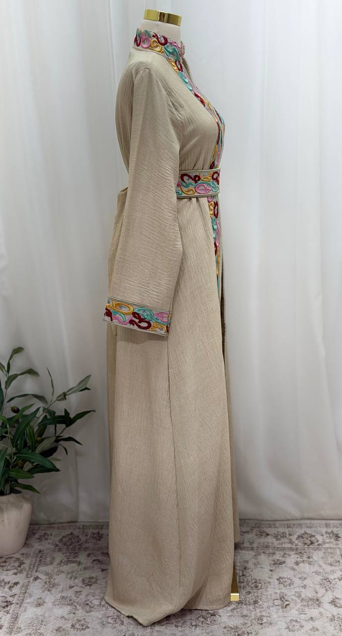 Arabic Whisper Linen Abaya Set
