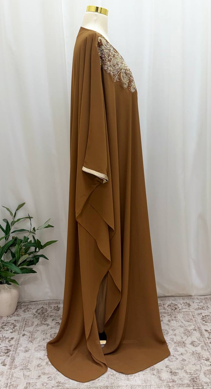 Sultana Caramel Butterfly Caftan