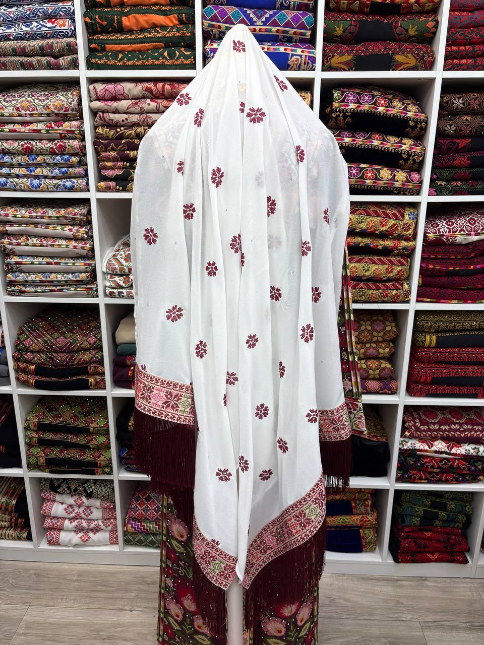 Floral-Embroidered Bridal Shawl-Khirka