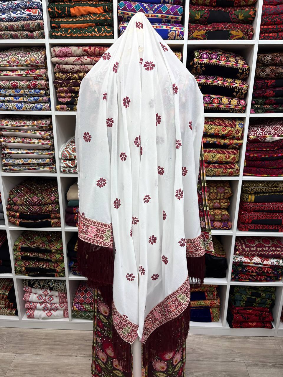 Floral-Embroidered Bridal Shawl-Khirka