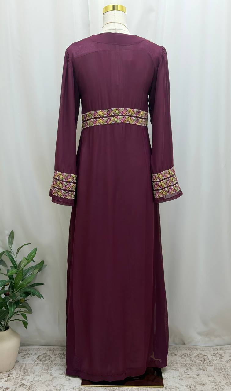 Royal Amethyst Hand-Embroidered Maxi