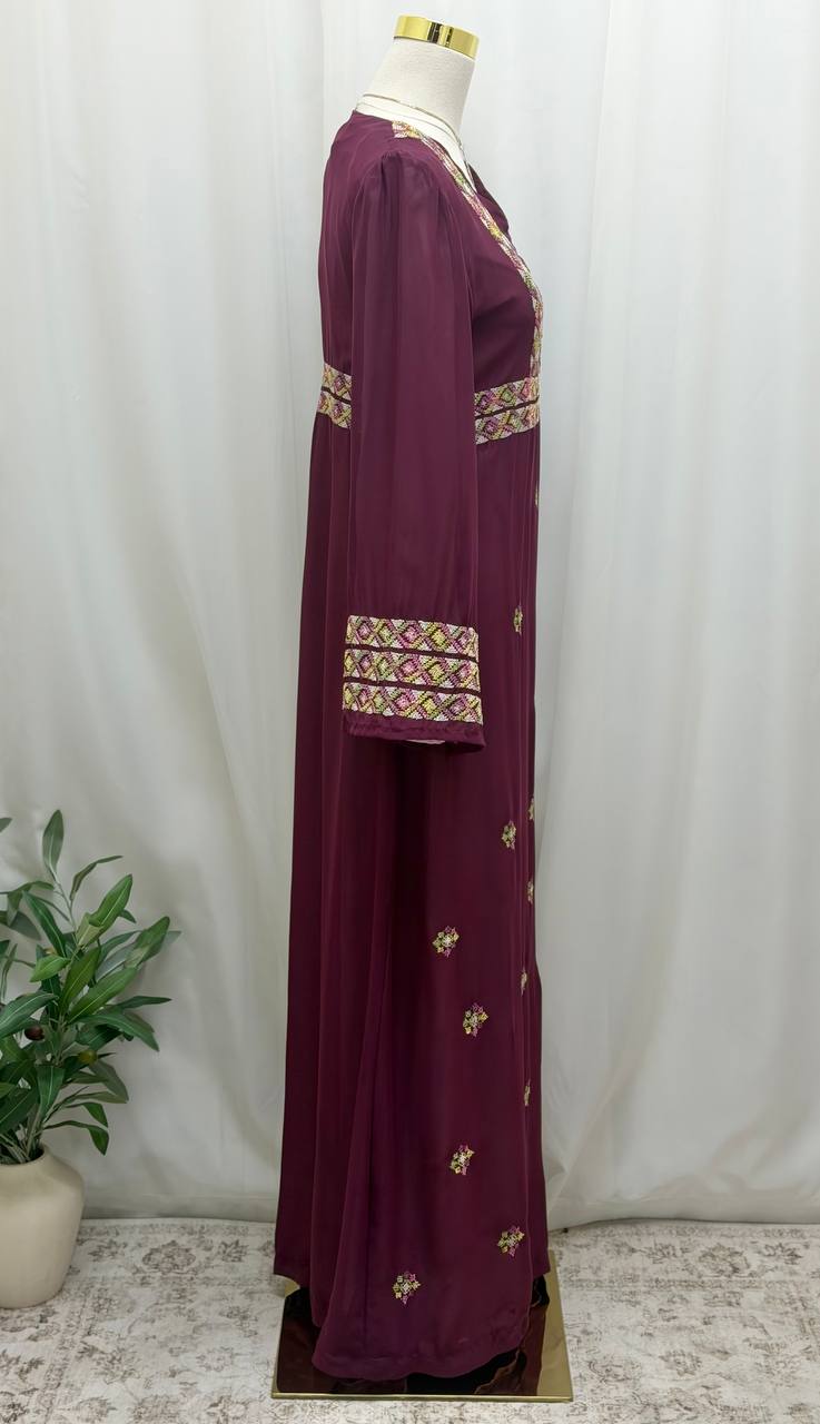 Royal Amethyst Hand-Embroidered Maxi