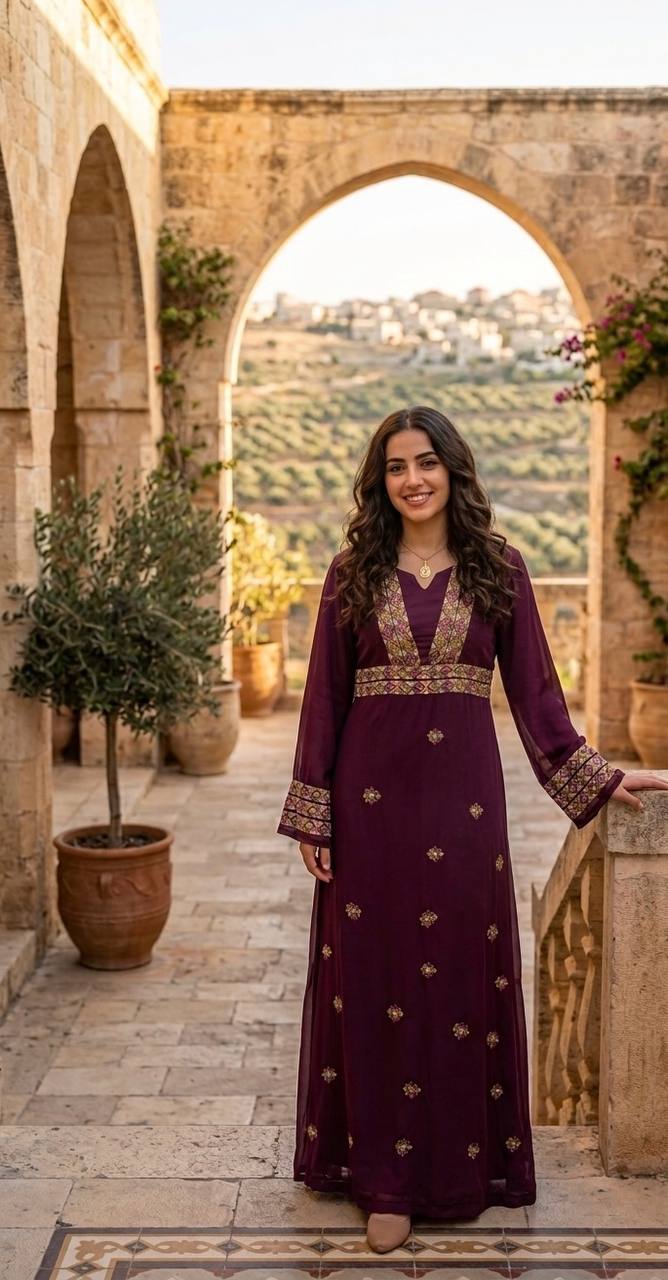 Royal Amethyst Hand-Embroidered Maxi