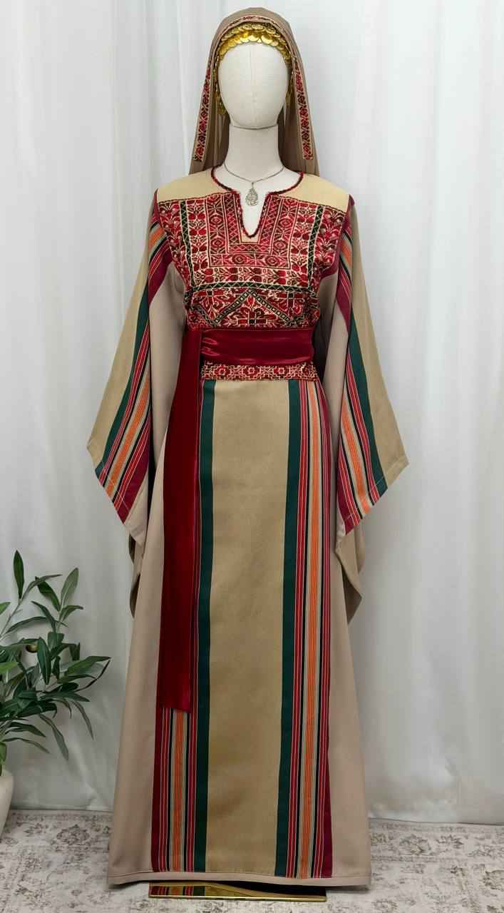 Hand-Embroidered Transferred Majdalawi Thobe