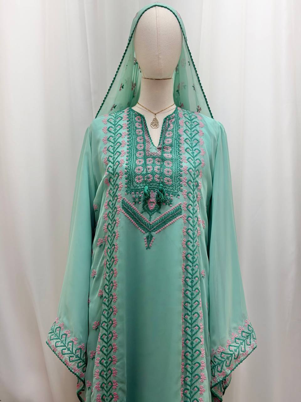 Spring Breeze Hand-Embroidered Maxi Dress