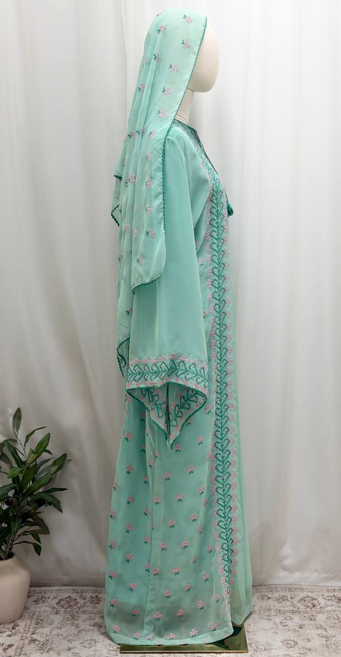 Spring Breeze Hand-Embroidered Maxi Dress