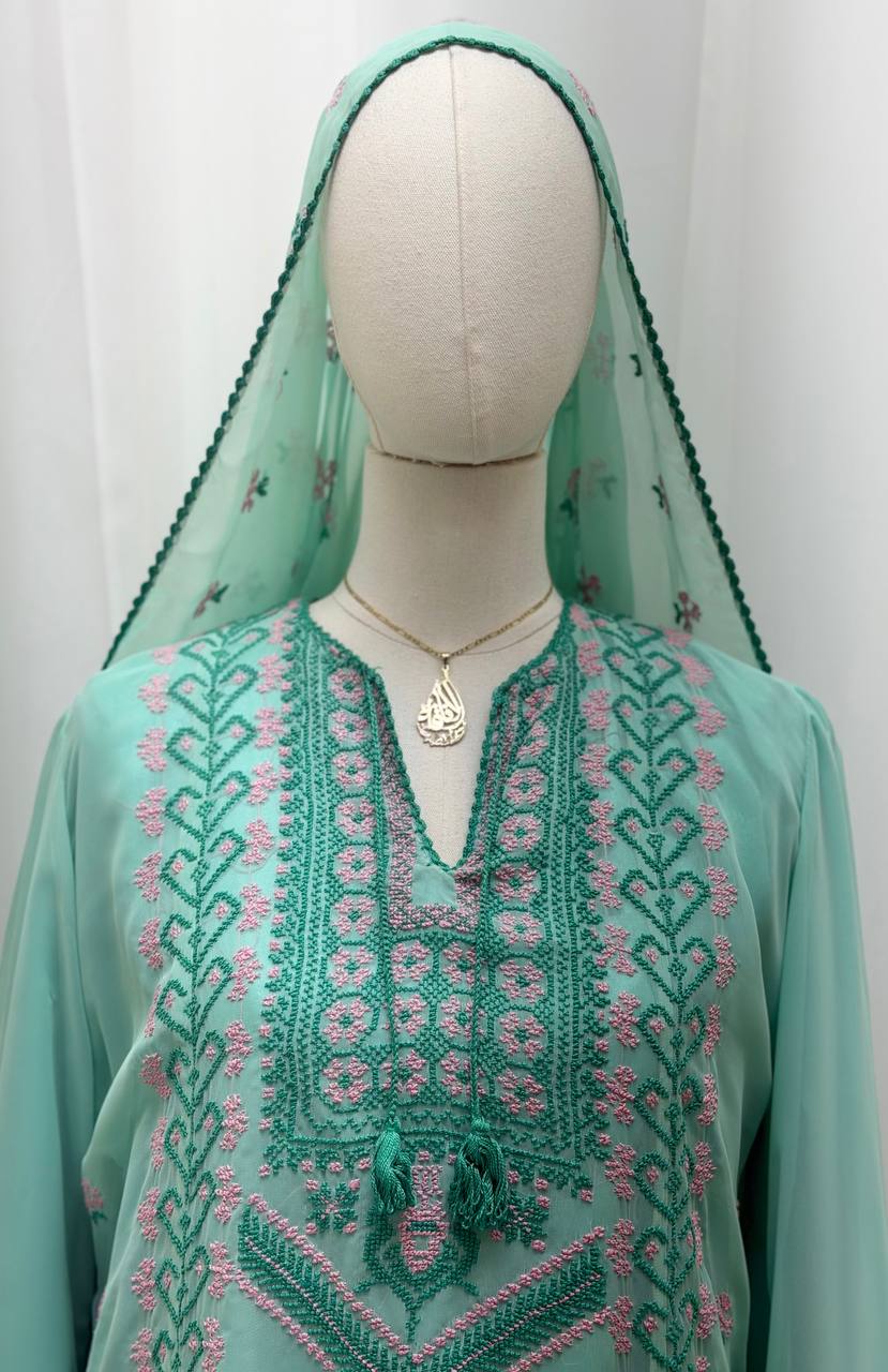 Spring Breeze Hand-Embroidered Maxi Dress