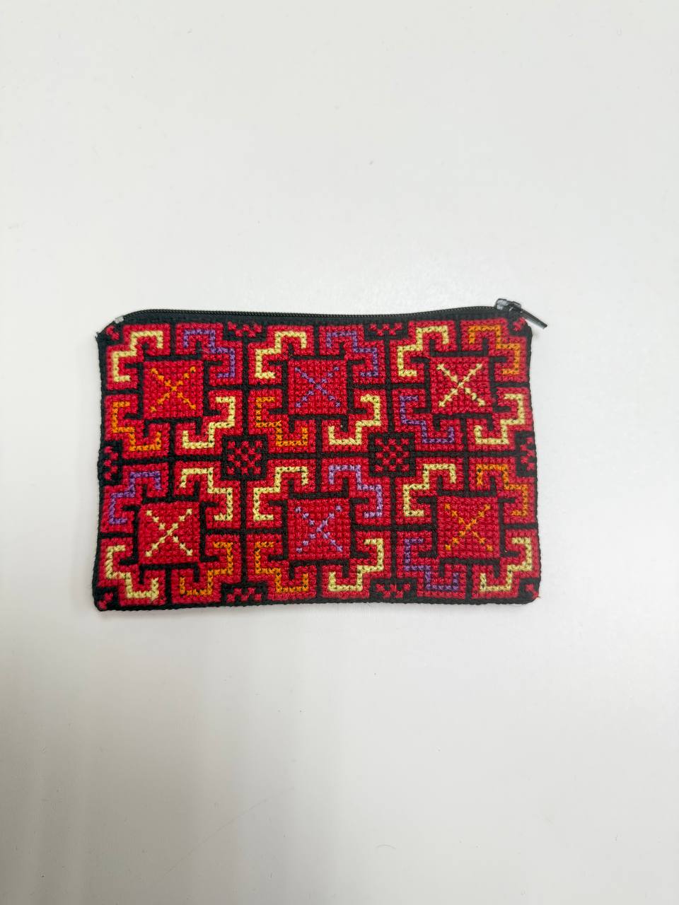 Hand-Embroidered Palestinian Heritage Zipper Pouch
