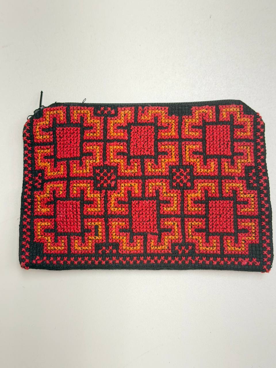 Hand-Embroidered Palestinian Heritage Zipper Pouch