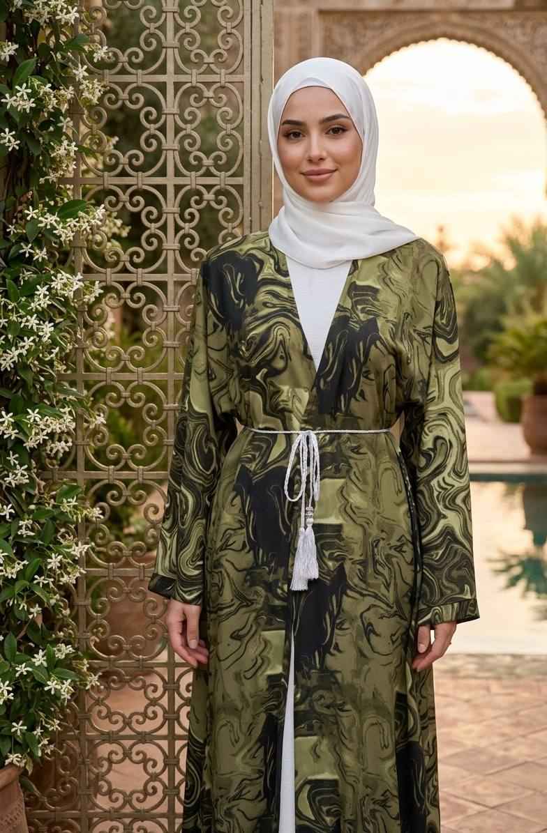 Layan Marble Dubai Abaya Set