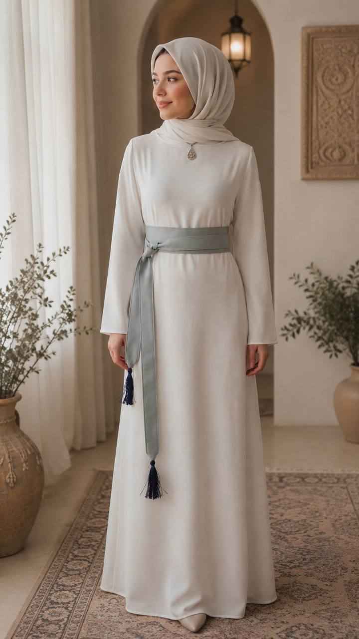 Sky Mist Satin Belt