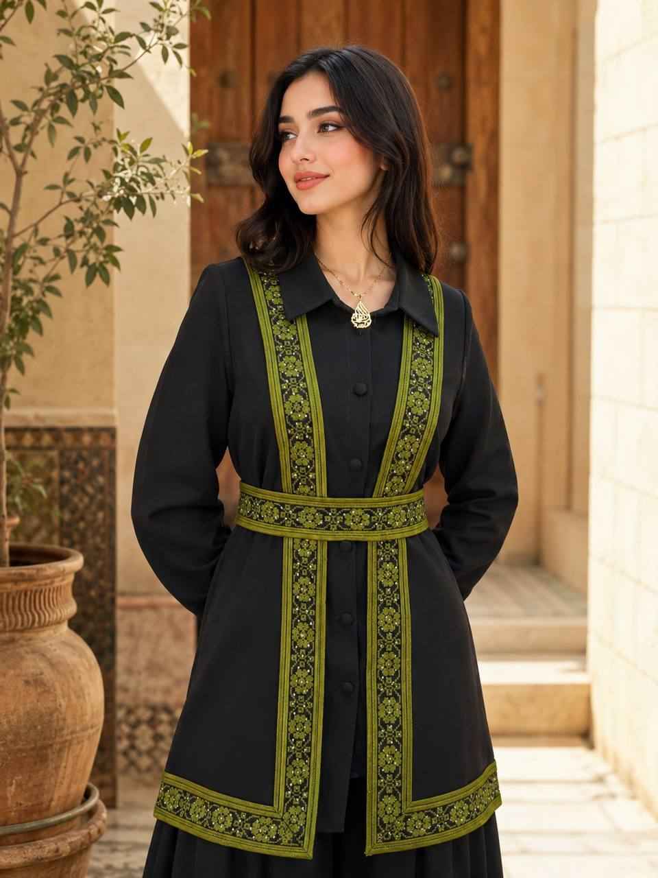 Olive Heritage Embroidered Vest