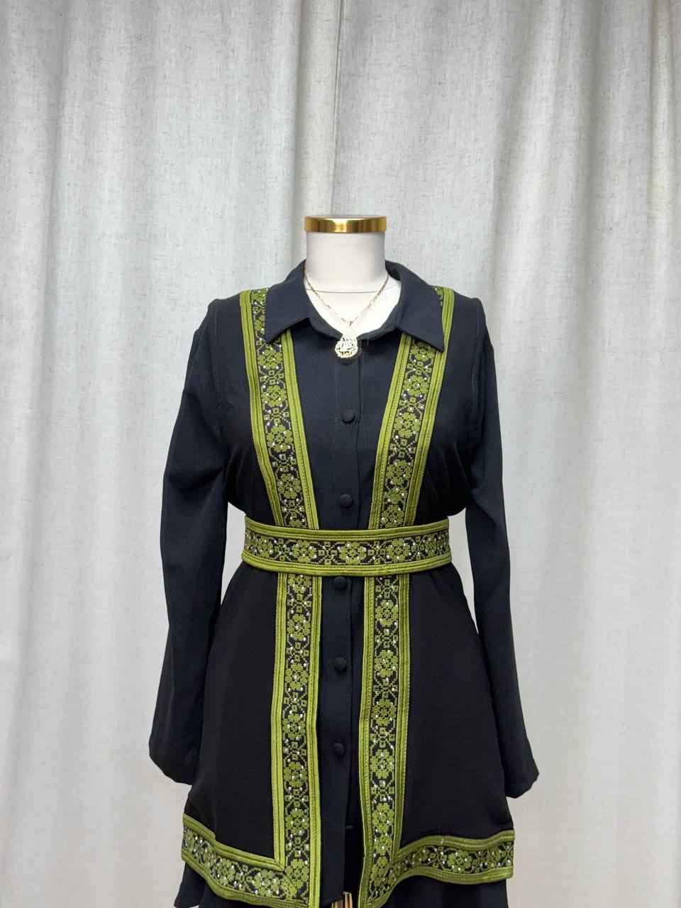 Olive Heritage Embroidered Vest