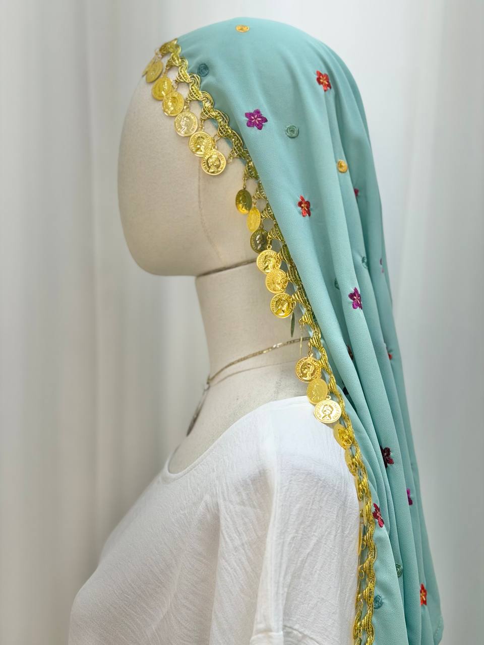 Little Princess Coin Embroidered Scarf