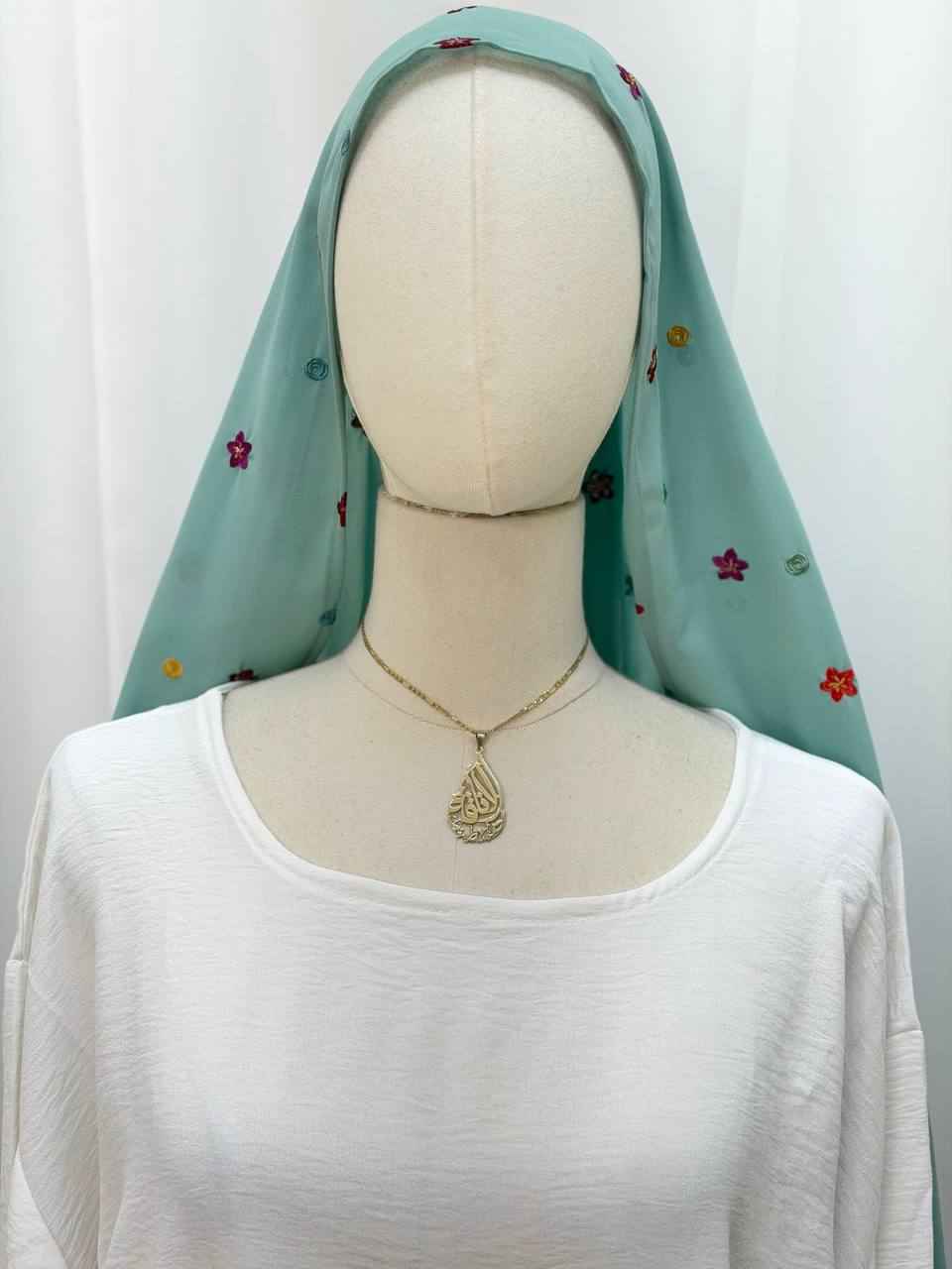 Blossom Breeze Hand-Embroidered Scarf