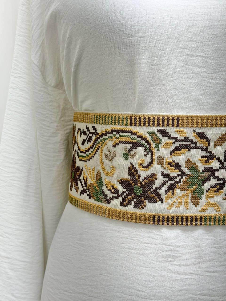 Olive Bloom Embroidered Belt