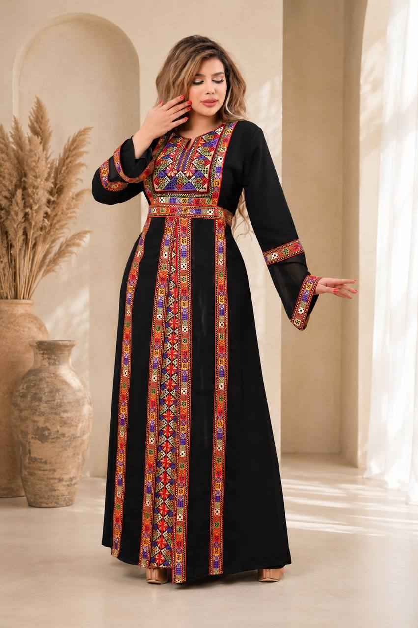 Dalal Embroidered Crepe Abaya