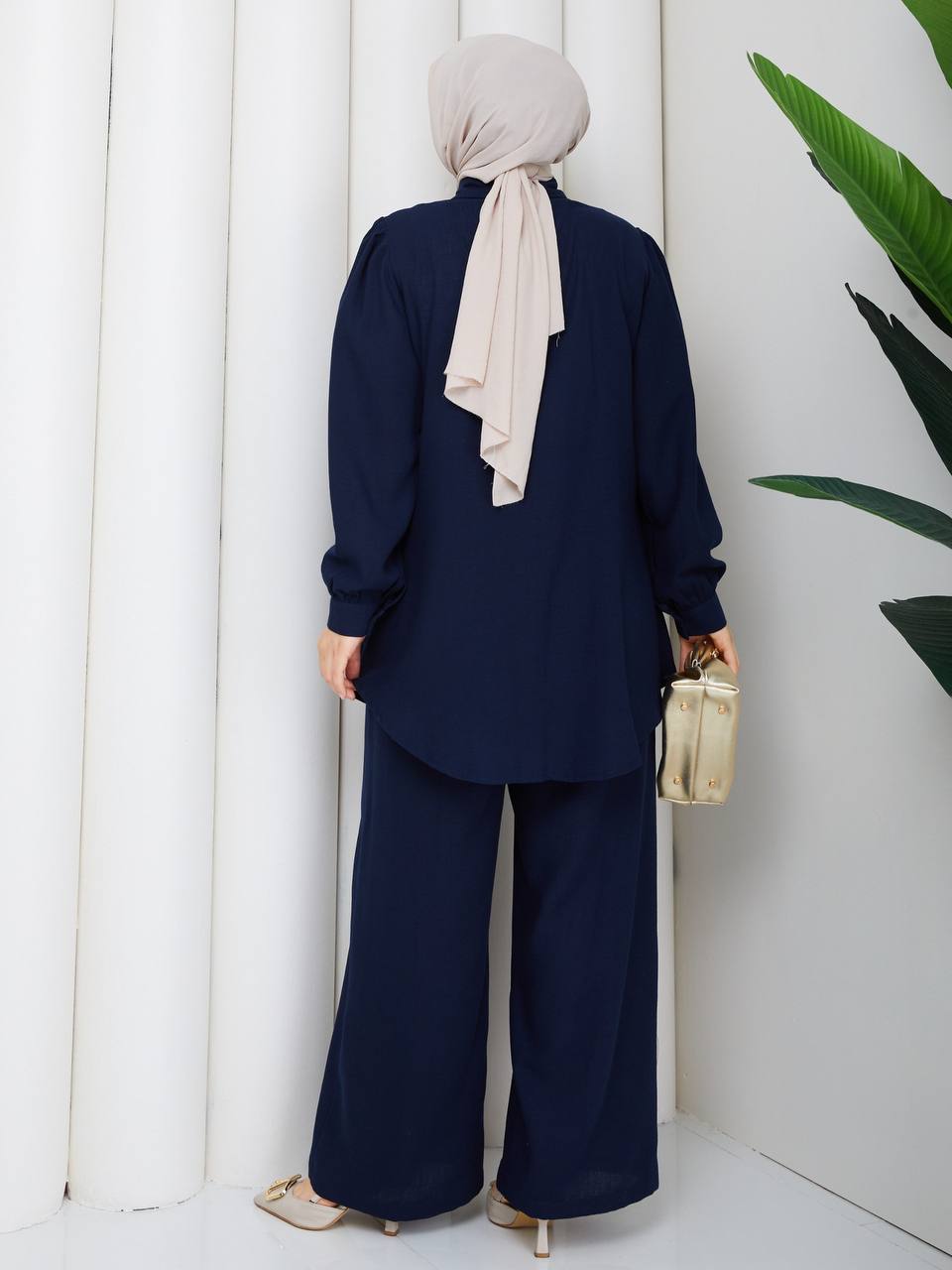 Hand-Embroidered Soft Linen Two-Piece Set