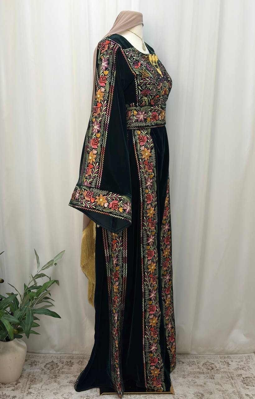 Noul Embroidered Velvet Thobe