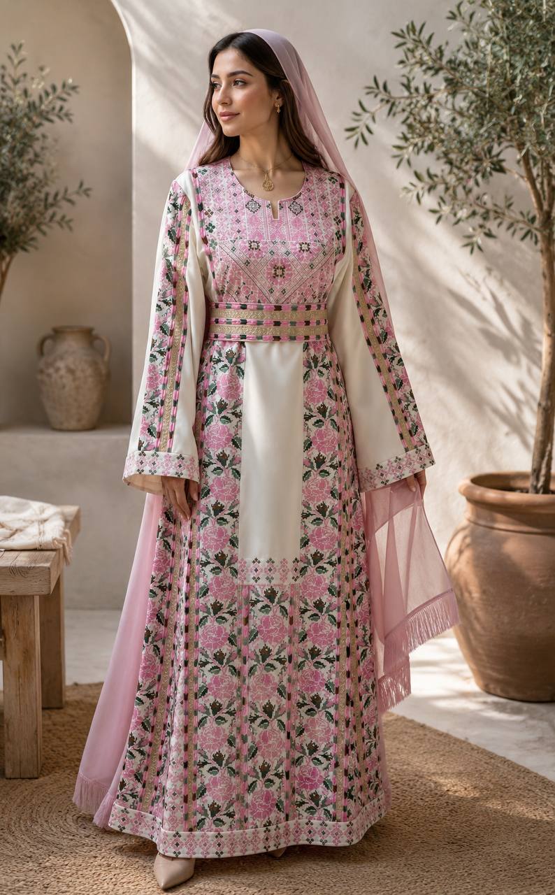 Alaa – Rose Embroidered Palestinian Thobe