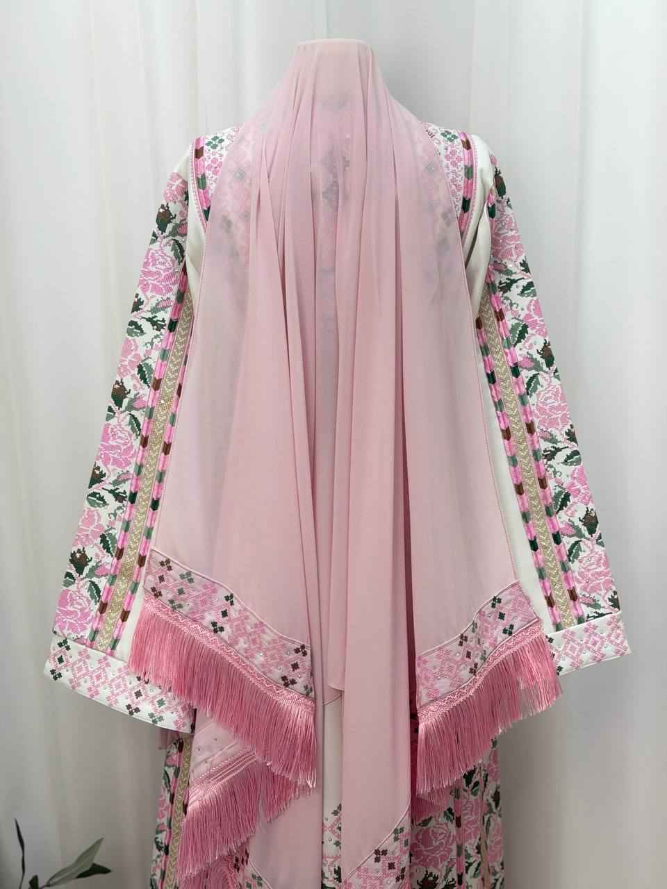 Alaa Embroidered Shawl with Fringe