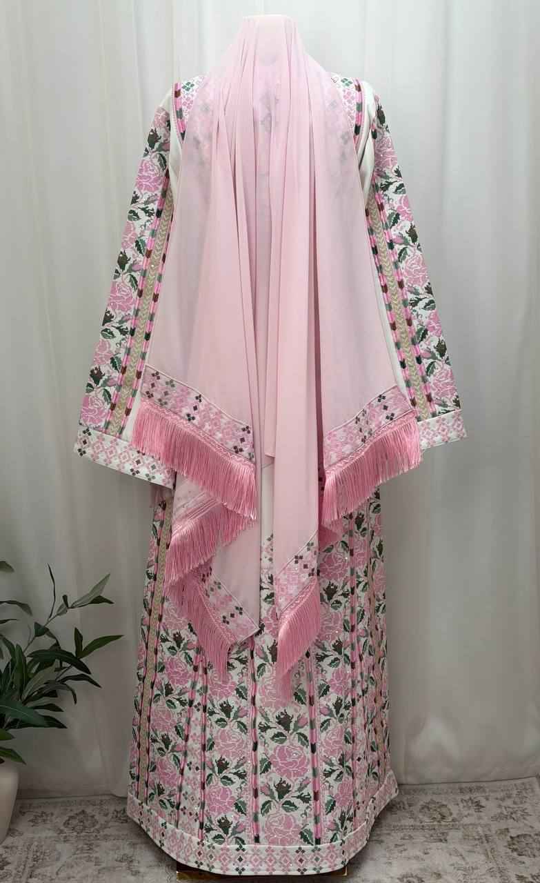 Alaa Embroidered Shawl with Fringe