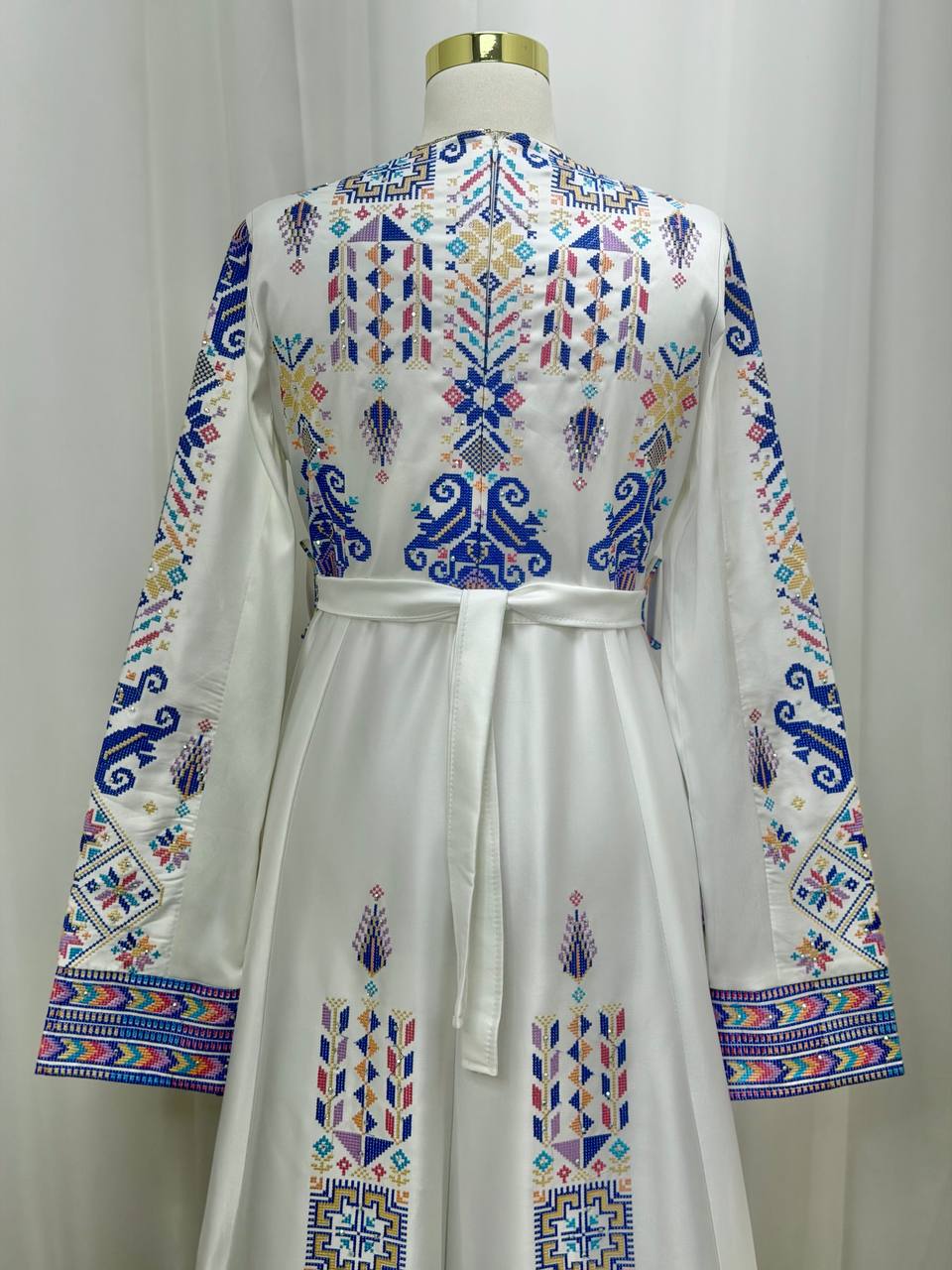 Hala Embroidered Satin Dress