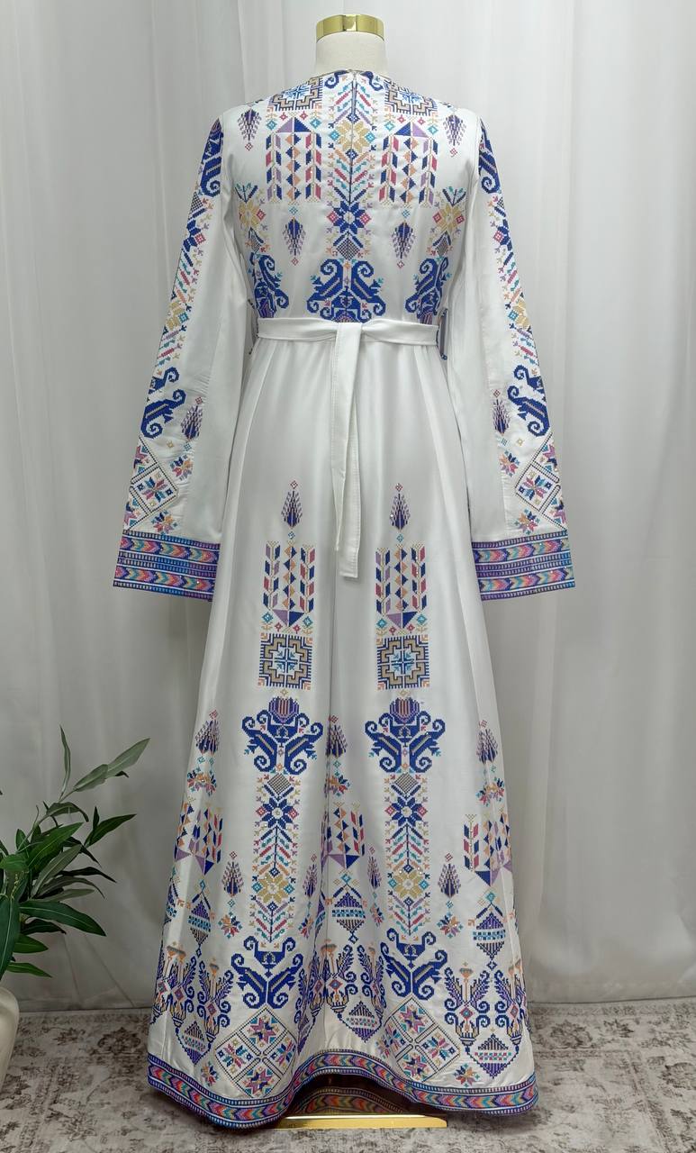 Hala Embroidered Satin Dress