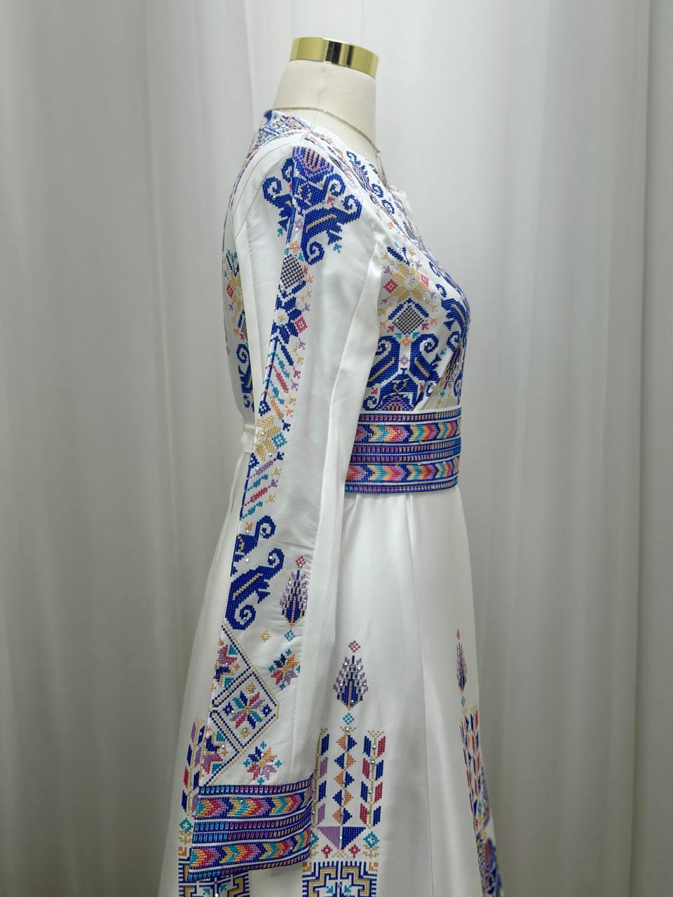 Hala Embroidered Satin Dress