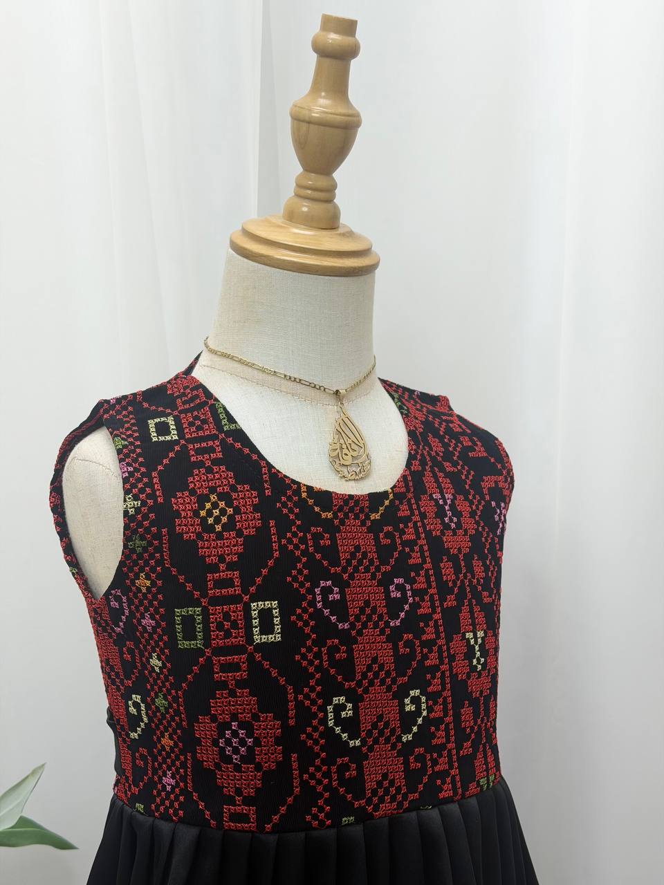 Eileen Embroidered Satin Dress