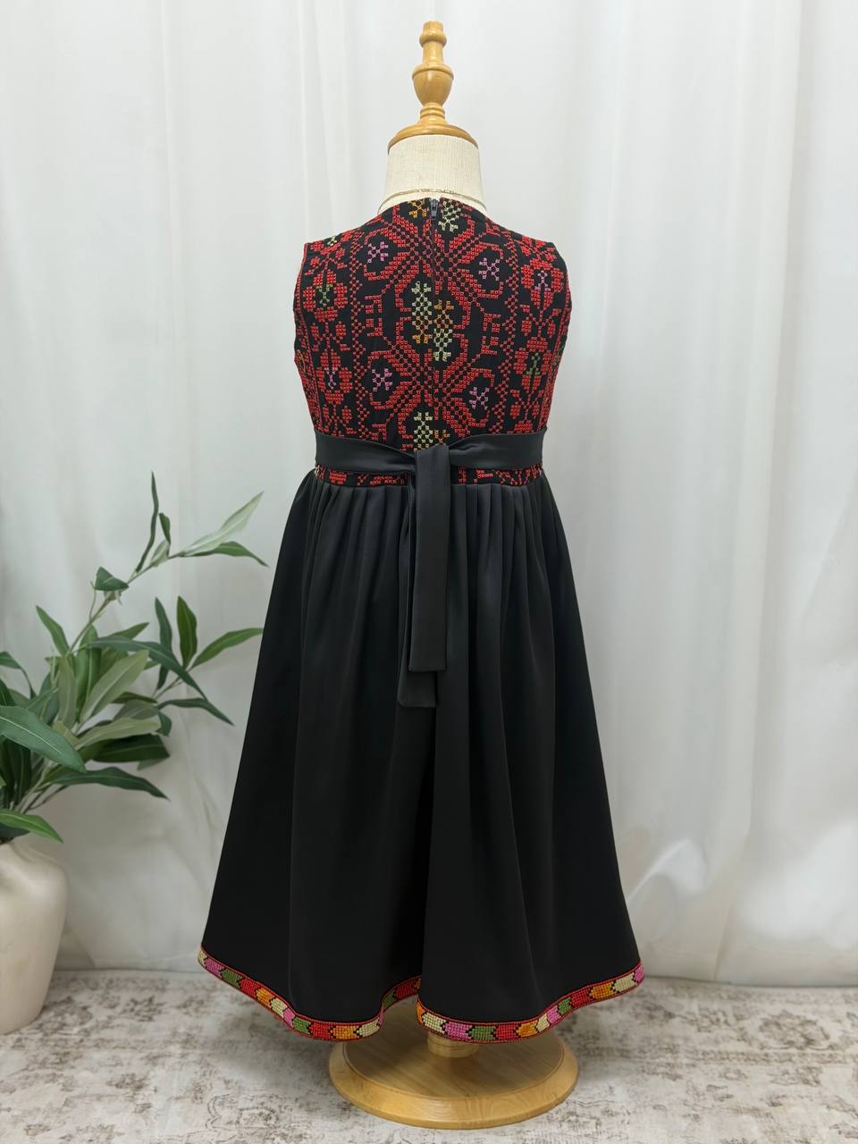 Eileen Embroidered Satin Dress