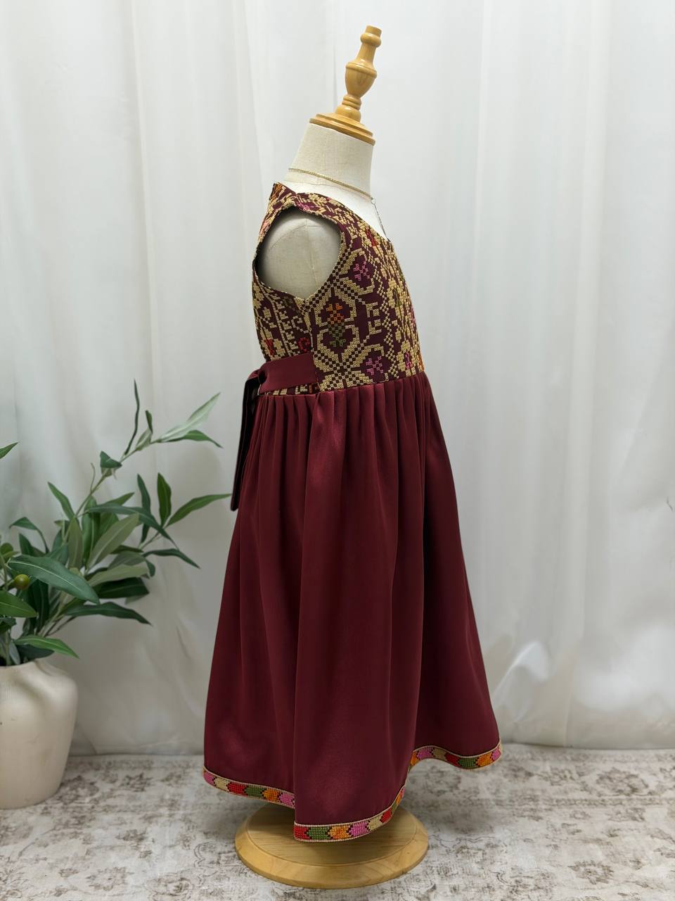 Eileen Embroidered Satin Dress