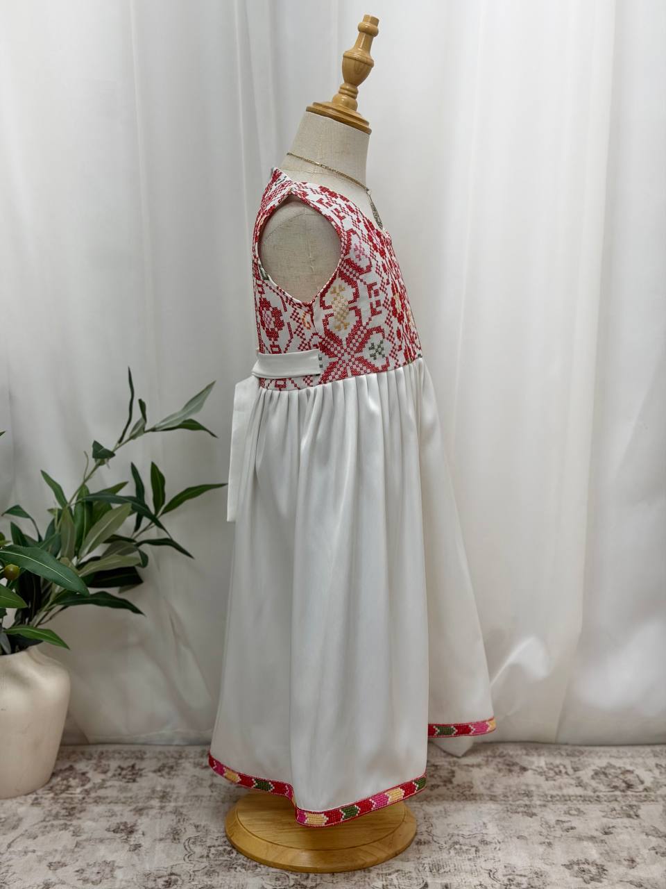 Eileen Embroidered Satin Dress