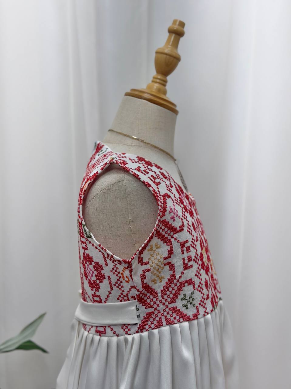 Eileen Embroidered Satin Dress
