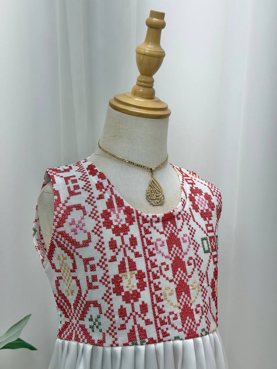 Eileen Embroidered Satin Dress