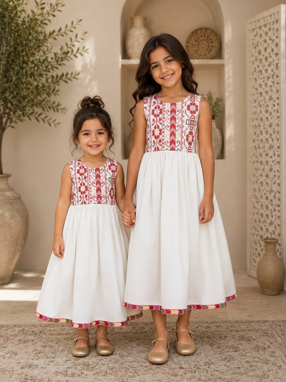 Eileen Embroidered Satin Dress