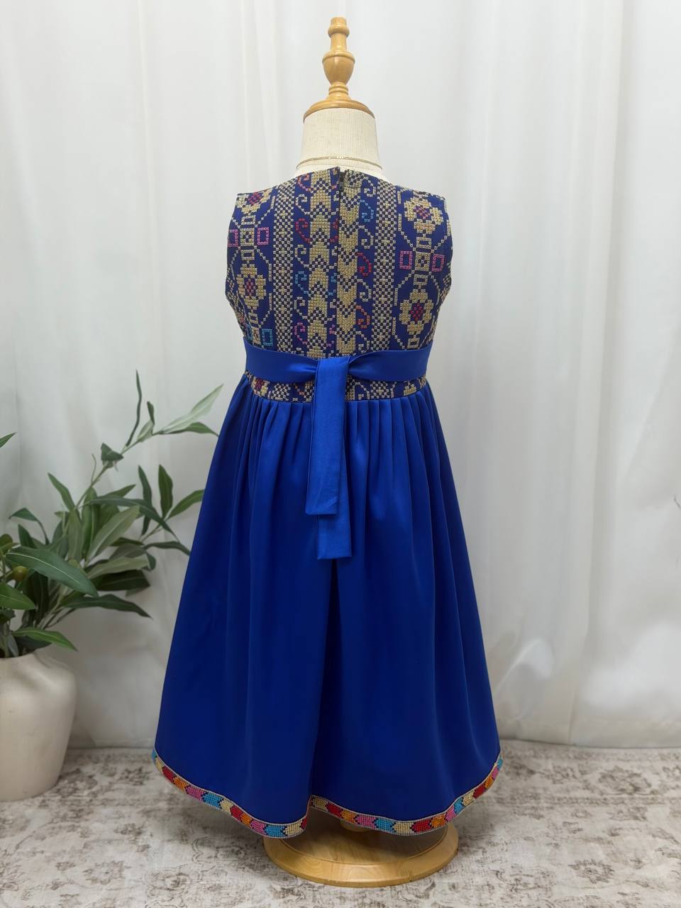 Eileen Embroidered Satin Dress