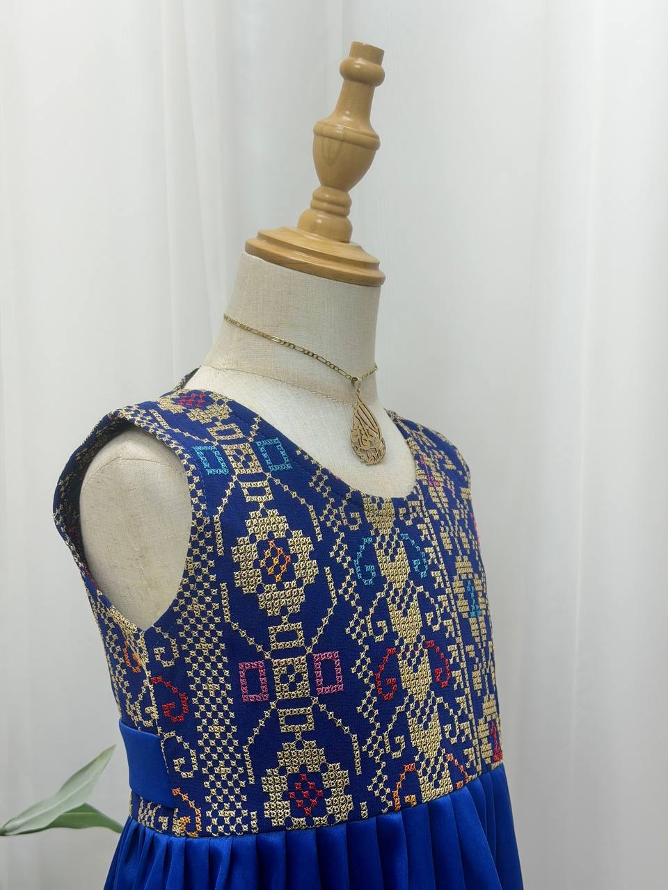Eileen Embroidered Satin Dress