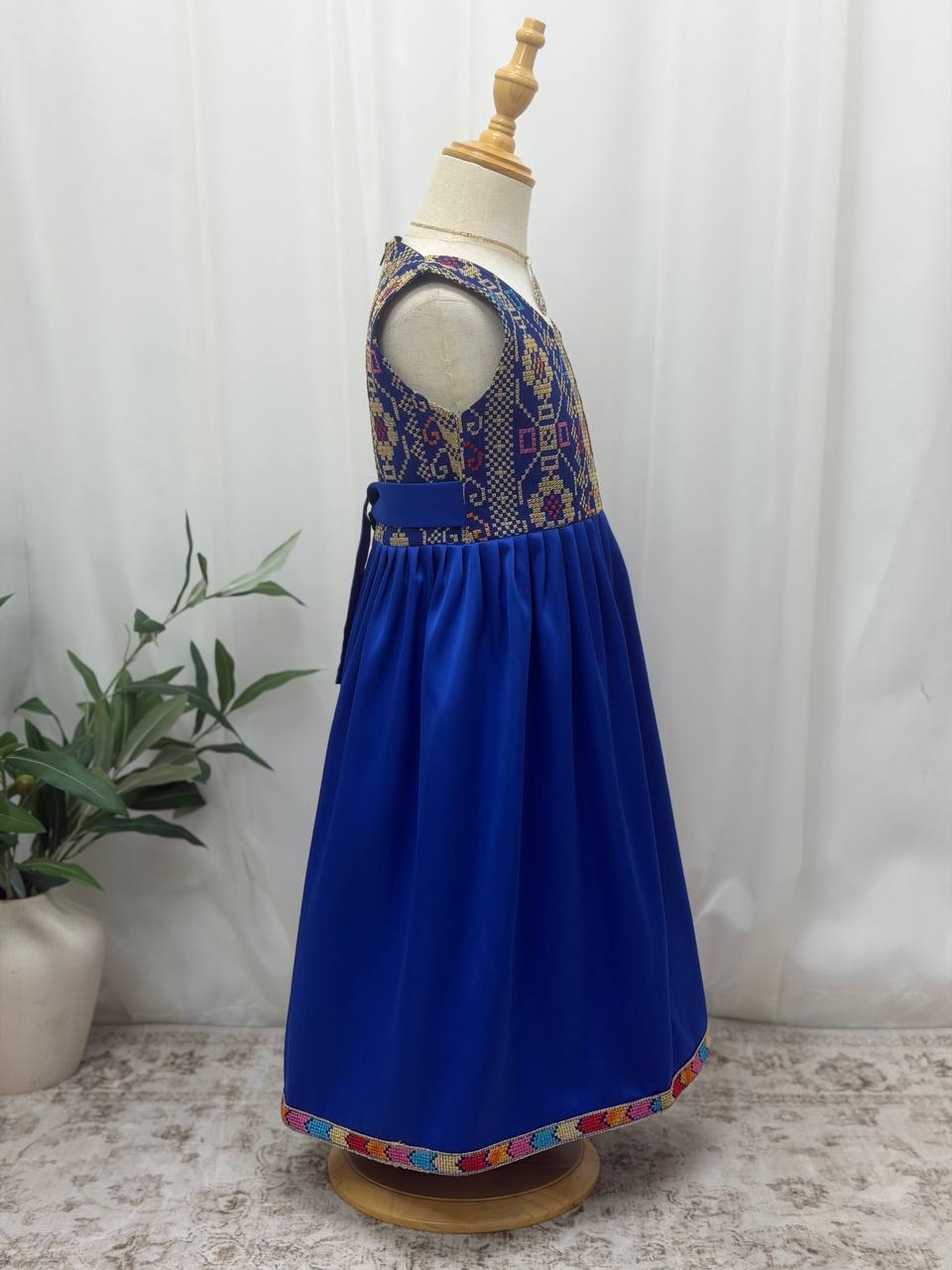 Eileen Embroidered Satin Dress