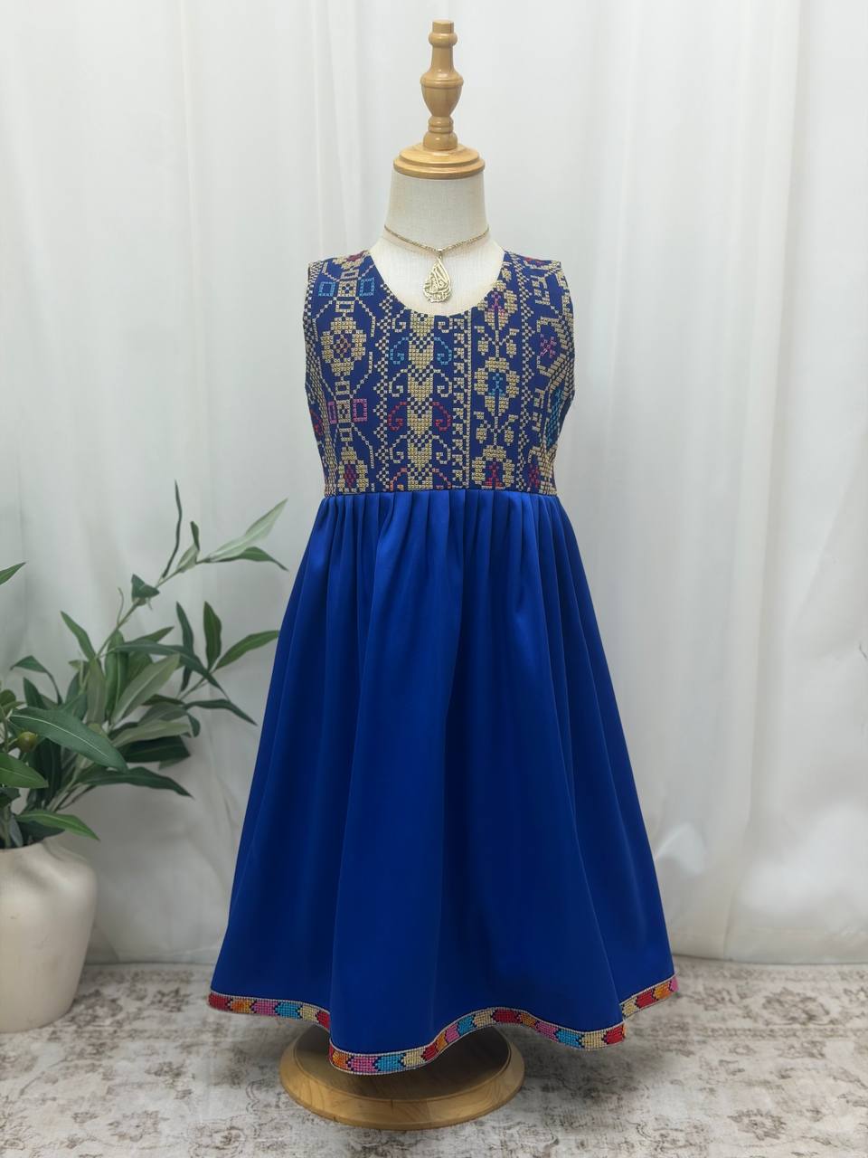 Eileen Embroidered Satin Dress