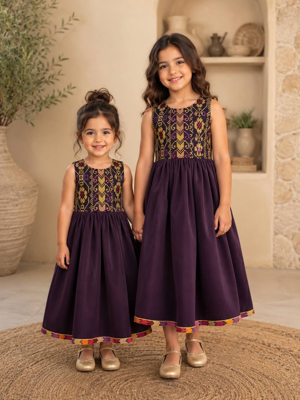 Eileen Embroidered Satin Dress