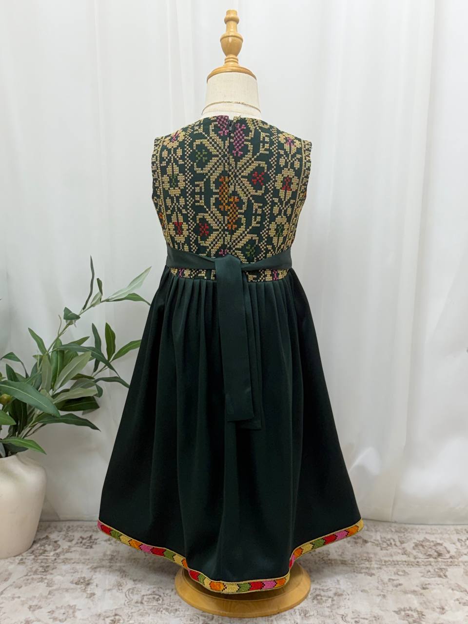 Eileen Embroidered Satin Dress