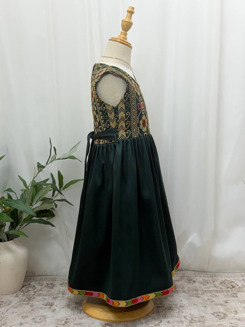 Eileen Embroidered Satin Dress