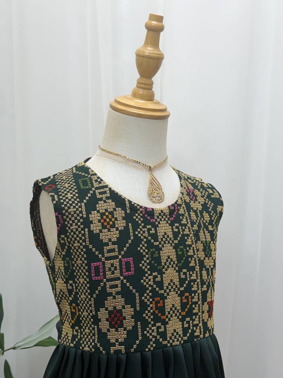 Eileen Embroidered Satin Dress