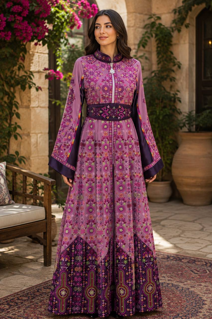Royal Heritage Embroidered Chiffon Kaftan