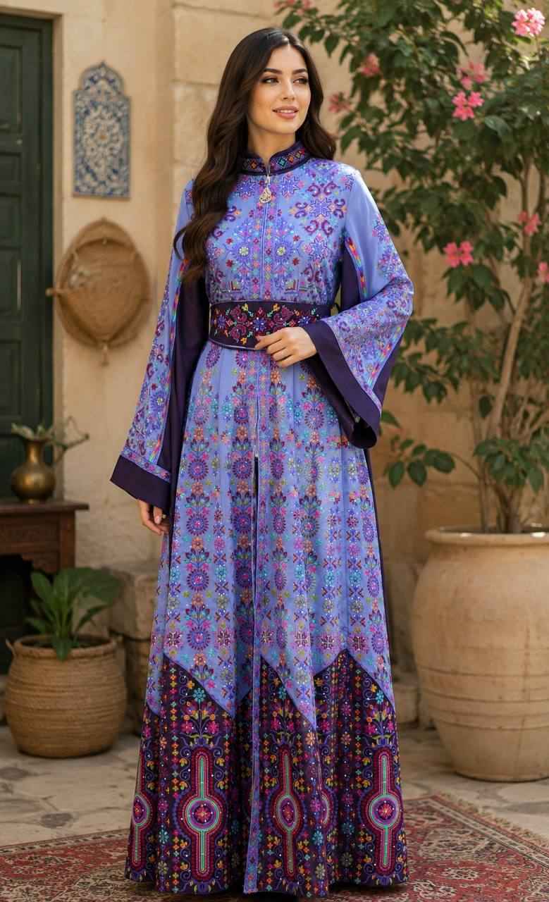 Royal Heritage Embroidered Chiffon Kaftan
