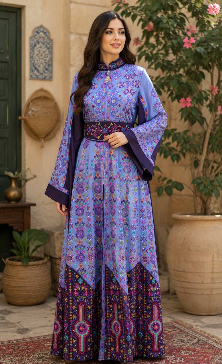 Royal Heritage Embroidered Chiffon Kaftan